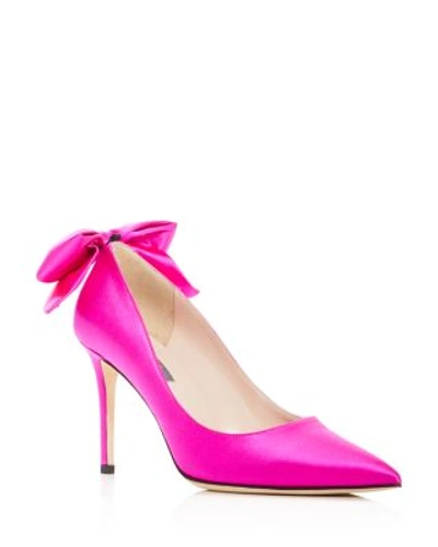 Shop Sjp By Sarah Jessica Parker Lucille Bow Pointed Toe Pumps In Fuschia
