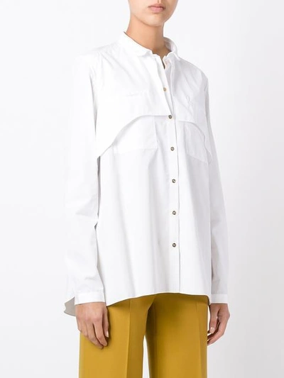 Shop Maison Rabih Kayrouz Layered Detailing Shirt - White