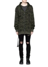 BEN TAVERNITI UNRAVEL PROJECT Camouflage print distressed zip hoodie