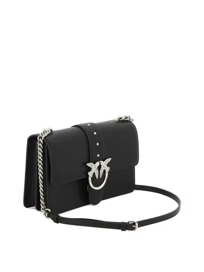 Pinko Rectangular Chain Strap Shoulder Bag With Metal Hardware And Front Embellishment