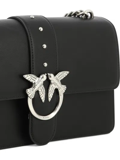 Pinko Rectangular Chain Strap Shoulder Bag With Metal Hardware And Front Embellishment