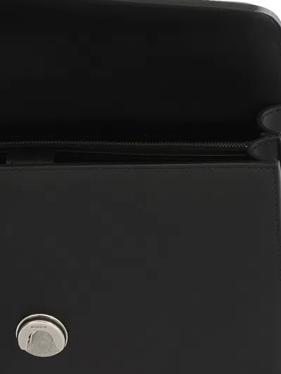 Pinko Rectangular Chain Strap Shoulder Bag With Metal Hardware And Front Embellishment