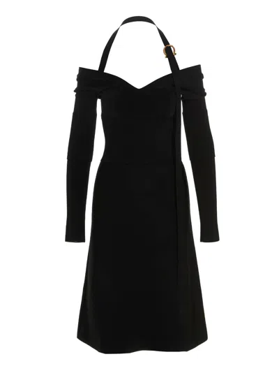 Ferragamo Knit Midi Dress With Gancini Buckle