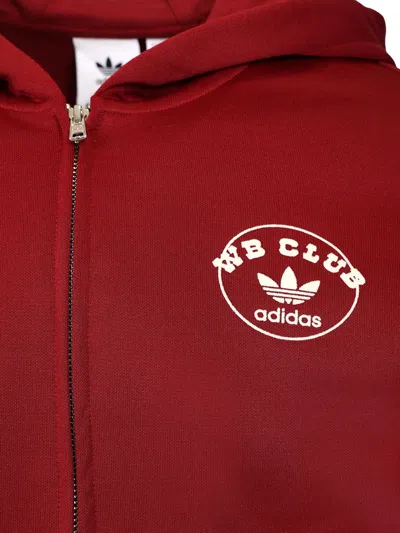 Adidas Originals Adidas By Wales Bonner Bordeaux Hooded Sweatshirt In Cotton Blend In Red
