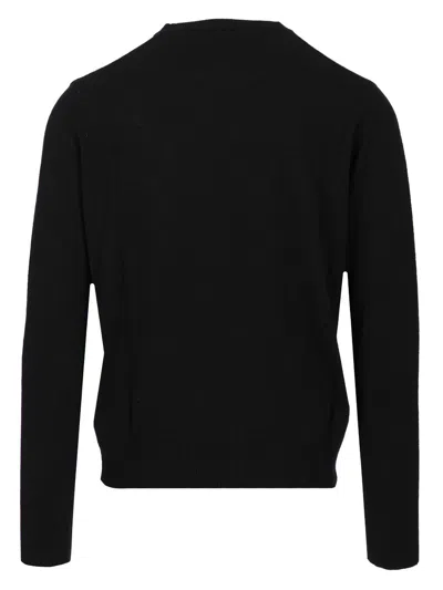 Vivienne Westwood 'alex' Black Crewneck Sweater With Orb Logo Detail On The Front