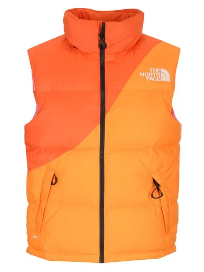The North Face Color-block Down Vest With Removable Hood