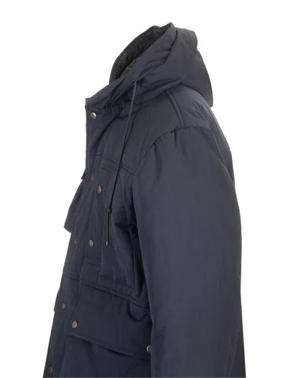 Dries Van Noten Long-sleeved Parka Coat In Blue