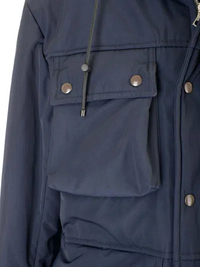 Dries Van Noten Long-sleeved Parka Coat In Blue