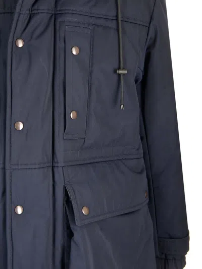 Dries Van Noten Long-sleeved Parka Coat In Blue