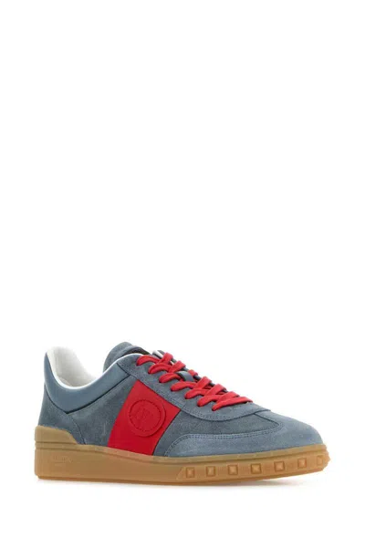 Valentino Garavani Men Upvillage Low Top Sneaker In Split Leather And Calfskin Nappa Leather