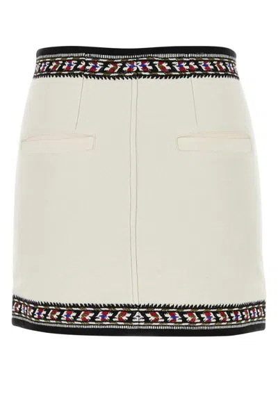Isabel Marant Étoile Isabel Marant Etoile White Viscose Blend Zeria Mini Skirt