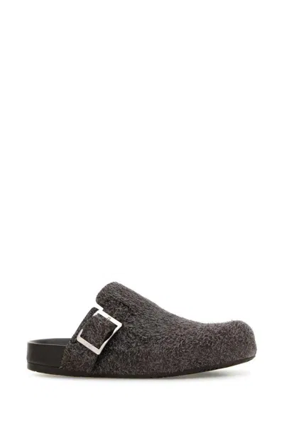Loewe Mud Suede Ease Buckle Slippers