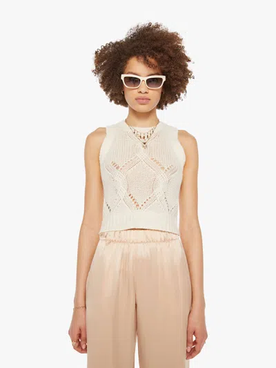 Sablyn Kara Shrunken Cable Knit Tank Top Gardenia