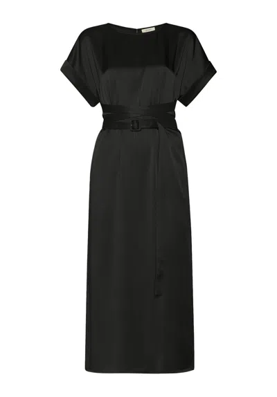 Lapointe Satin Harness Midi Dress In Black