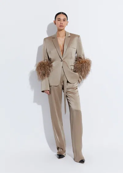 Lapointe Satin High Waisted Belted Pant