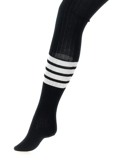 Thom Browne 4 Bar Socks Black In Black