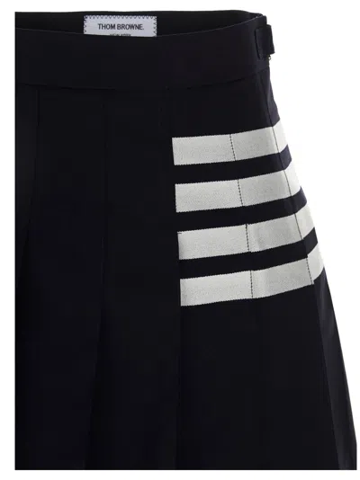 Thom Browne Back Pleated Mini Skirt With Striped Detail