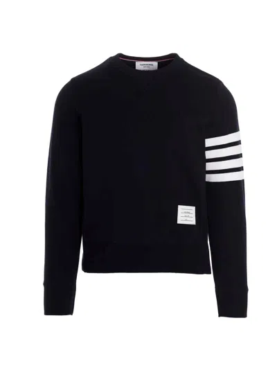 Thom Browne Engineered 4-bar Cotton Sweatshirt In Blue