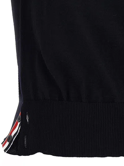 Thom Browne Ribbed Hem Crewneck Short Sleeves Striped Sleeve