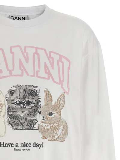 Ganni Oversized Printed Organic And Recycled Cotton-jersey Sweatshirt In Neutral