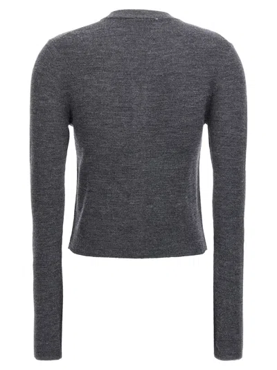 Ganni Argyle Cardigan Sweaters And Cardigans Gray In Gray