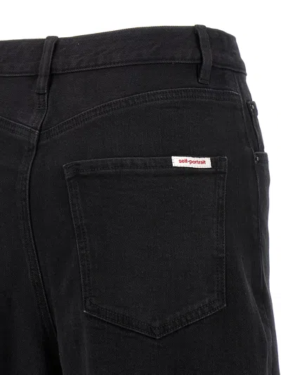 Self-portrait High-waisted Relaxed Fit Black Jeans In Black