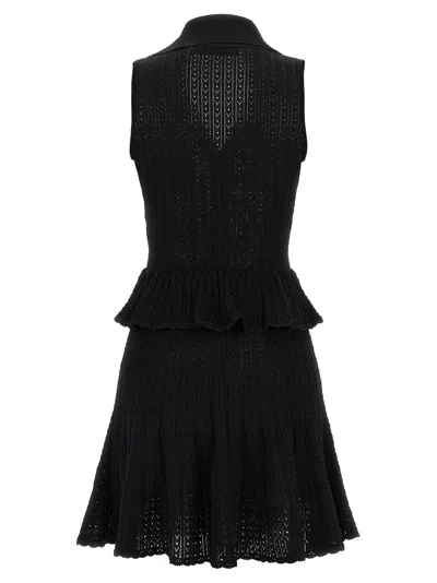 Self-portrait Pointelle-knit Sleeveless Mini Dress