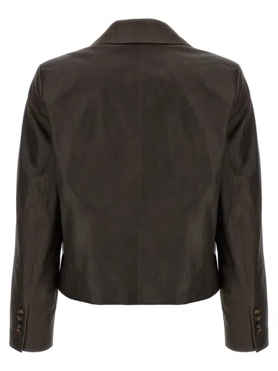 Brunello Cucinelli Blazer Nappa Monile Blazer And Suits Brown In Green