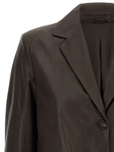 Brunello Cucinelli Blazer Nappa Monile Blazer And Suits Brown In Green