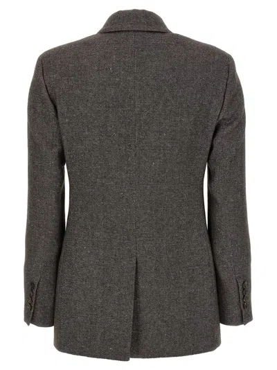 Brunello Cucinelli Blazer Tweed Monile In Gray