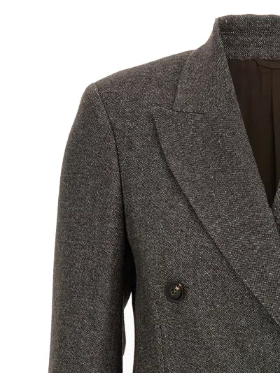Brunello Cucinelli Blazer Tweed Monile In Gray