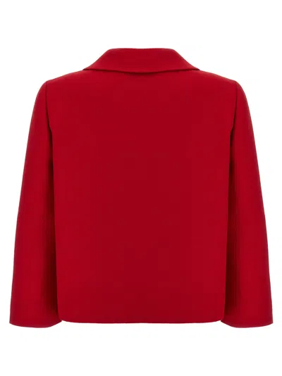 Valentino Womens Paris Heart-button Relaxed-fit Wool And Silk Jacket