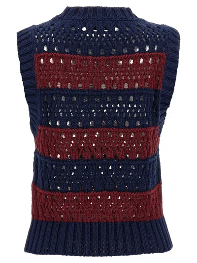 Ganni Multicolor Blue Striped Vest