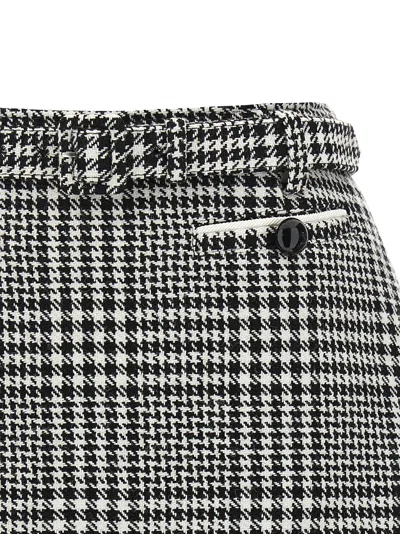 Self-portrait Mini Skirt With Houndstooth Pattern