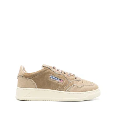 Autry Beige Leather Medalist Sneakers