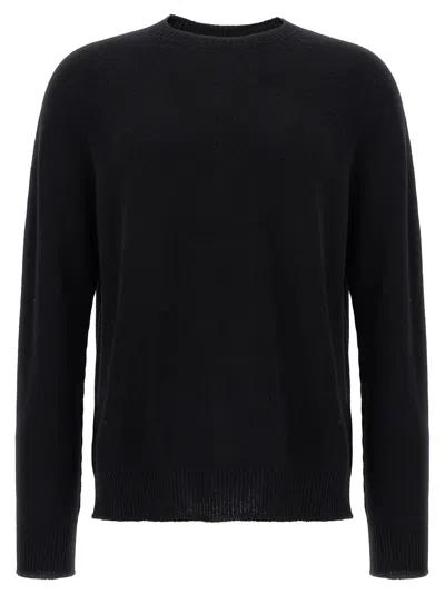 Jil Sander Soft Cashmere Sweater With Ribbed Finish In Black