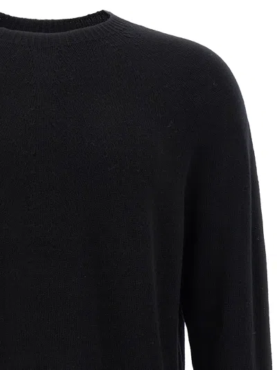 Jil Sander Soft Cashmere Sweater With Ribbed Finish In Black