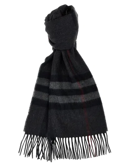 Burberry Check Fringe Detail Rectangular Scarf