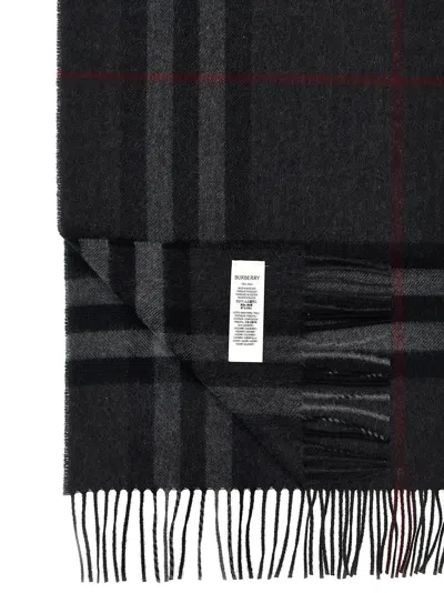 Burberry Check Fringe Detail Rectangular Scarf