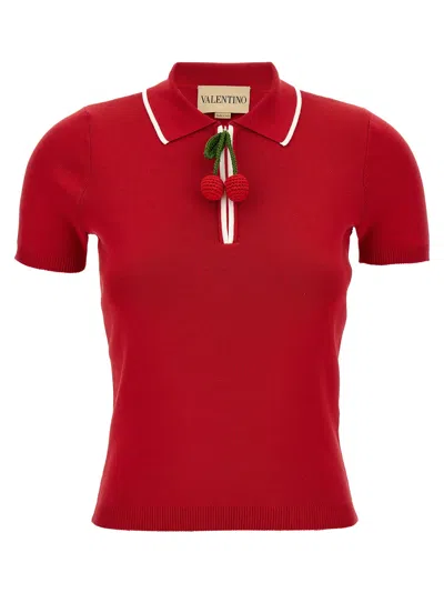 Valentino Top En Coton Avec Cerises En Crochet Femme Paris L
