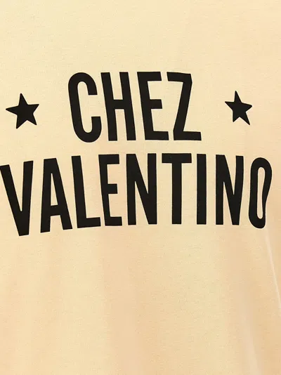 Valentino Sleeve Contrast Graphic Print Crew Neck In Neutral