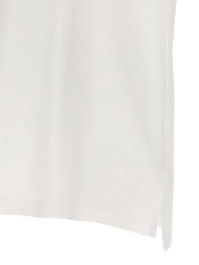 Burberry Check-collar White Polo Shirt With Three-button Placket