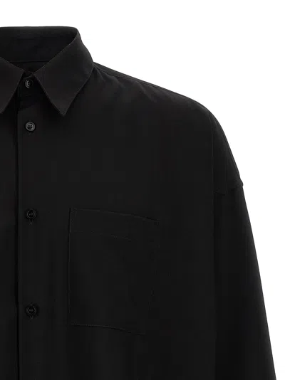 Marni Cool Wool Shirt With Contrast Stitching Shirt And Blouse Black In Black
