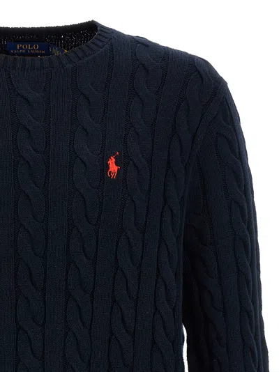 Polo Ralph Lauren Cotton Braided Sweater Sweaters And Cardigans Blue