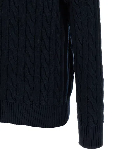 Polo Ralph Lauren Cotton Braided Sweater Sweaters And Cardigans Blue