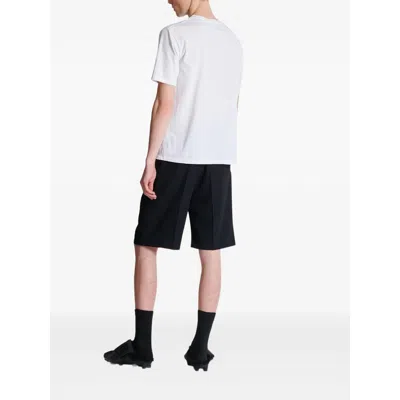 Balmain White Crewneck T-shirt With Contrasting Logo Lettering Print In White