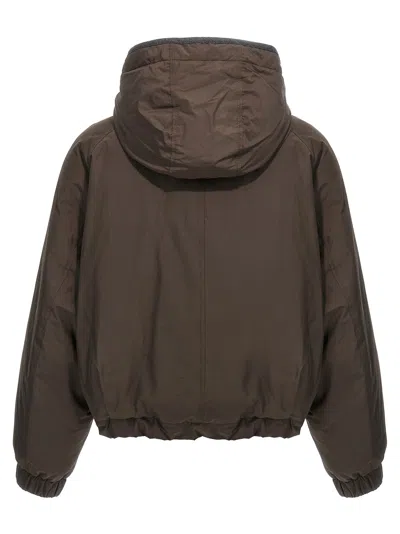 Brunello Cucinelli Cropped Down Jacket Casual Jackets And Parka Brown In Brown