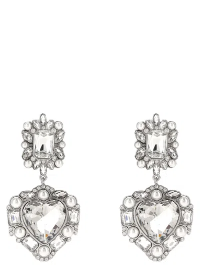 Self-portrait Self Portrait Crystal Pearl Heart Earrings