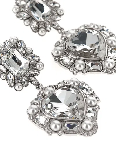 Self-portrait Self Portrait Crystal Pearl Heart Earrings