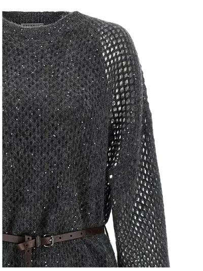 Brunello Cucinelli Dazzling Dress In Gray
